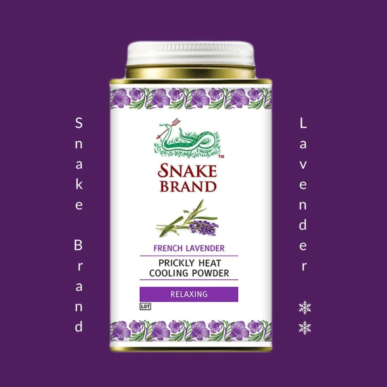 Snake Brand Prickly Heat Cooling Powder Relaxing Lavender 140g