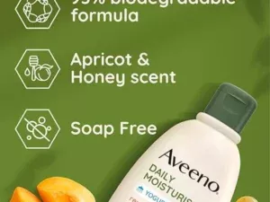 Aveeno Daily Moisturising Yogurt Body Wash Apricot And Honey Scented 300ml - Image 5