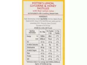 Potters Pastilles Lemon Glycerine & Honey - 45g - Image 2