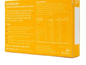 Vocalzone Throat Pastilles - Honey & Lemon - 24 Pastilles - Image 4