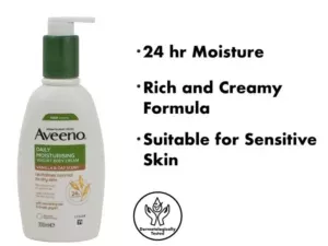 Aveeno Daily Moisturising Yogurt Body Cream Vanilla And Oat Scented 300ml - Image 3