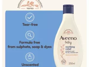 Aveeno Baby Soothing Relief Emollient for Dry Skin 250ml - Image 3