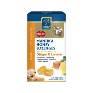 Manuka-Honey-MGO-400+ with-Ginger-&-Lemon-15-Lozenges-65g