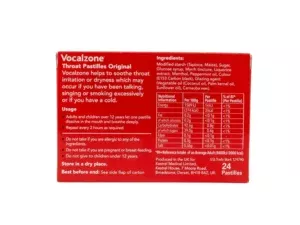 Vocalzone 3 Flavour Bundle Sore Throat Relief Pastilles Multi-Pack (3 x 24) - Image 6