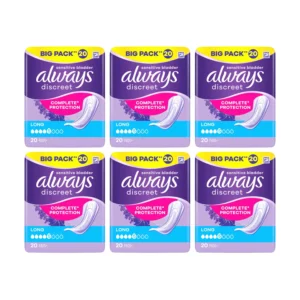 Always-Discreet-Incontinence-Pads-120-pads-(6-pack-bundle)