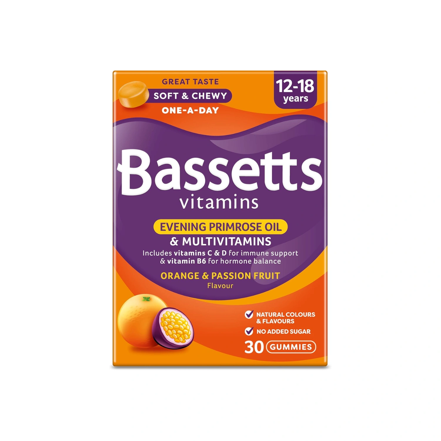 Bassetts-Multivitamins-Orange-&-Passion-Fruit-Flavour-Soft-&-Chewies-12-18-Years-30s