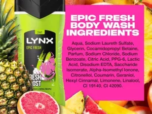 Lynx Epic Fresh 3-in-1 Bodywash Shower Gel-225ml - Image 3