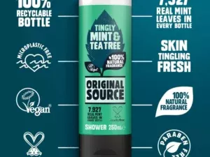 Original Source Mint & Tea Tree Shower Gel 250ml - Image 4